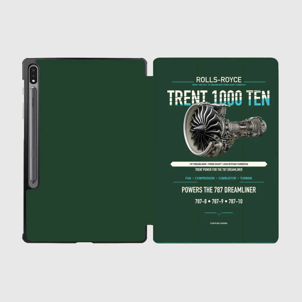 TRENT 1000 TEN design on dark green samsung tablet tablet case