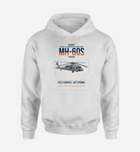 Thumbnail for Sikorsky MH-60S Seahawk design on white double-side hoodie, single-side print