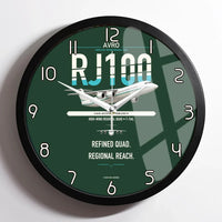 Thumbnail for Avro RJ100 design on dark green framed wall clock