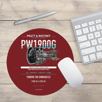 Thumbnail for PW1900G design on dark red round mouse pad