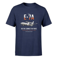 Thumbnail for E-7A Wedgetail design on navy blue double-side t-shirt, single-side print