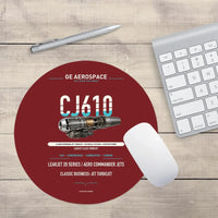 Thumbnail for CJ610 design on dark red round mouse pad