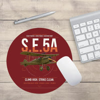 Thumbnail for Royal Aircraft Factory S.E.5a design on dark red round mouse pad