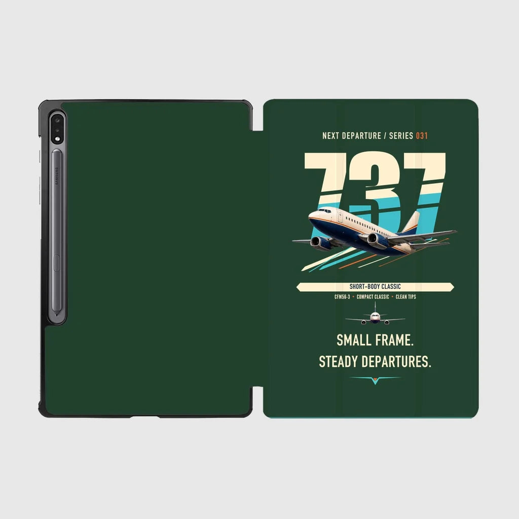 Boeing 737-500 Classic design on dark green samsung tablet tablet case