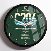 Thumbnail for Cessna 206 Stationair design on dark green framed wall clock