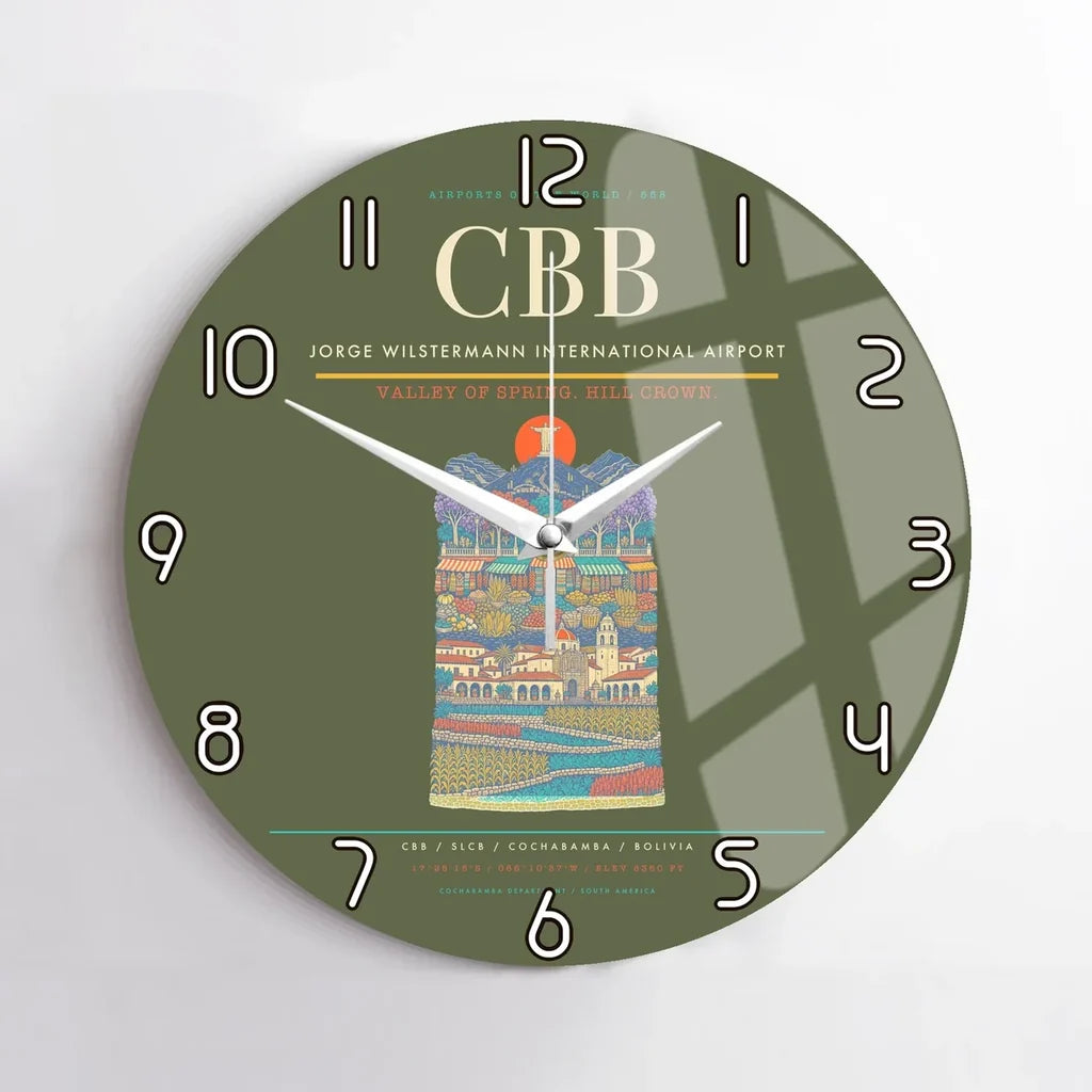 Jorge Wilstermann International Airport CBB Wall-Clock No-Frame - Green Army