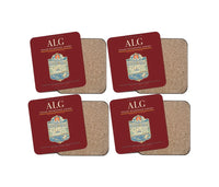 Thumbnail for Houari Boumediene Airport ALG Coaster 4-Pieces-Set - Dark Red