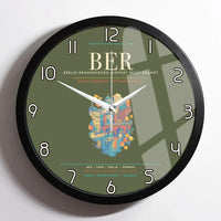 Thumbnail for Berlin Brandenburg Airport Willy Brandt BER Wall-Clock Framed - Green Army