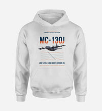 Thumbnail for MC-130J COMMANDO II design on white double-side hoodie, single-side print
