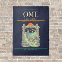 Thumbnail for Nome Airport OME vertical canvas print - no frame - navy blue background