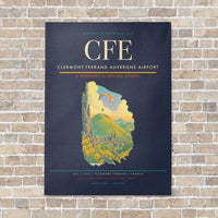 Thumbnail for Clermont-Ferrand Auvergne Airport CFE - Canvas No Frame - Navy Blue