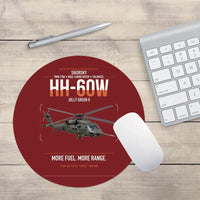 Thumbnail for Sikorsky HH-60W Jolly Green II design on dark red round mouse pad