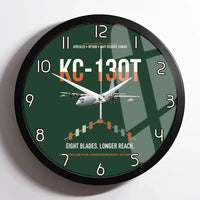 Thumbnail for KC-130T NP2000 design on dark green framed wall clock
