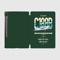 Thumbnail for Cessna A188B AgTruck design on dark green samsung tablet tablet case