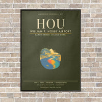 Thumbnail for William P. Hobby Airport HOU - Canvas Framed - Green Army