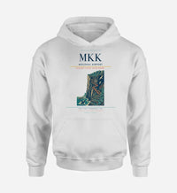 Thumbnail for Molokai Airport (MKK) design on white hoodie single-side print
