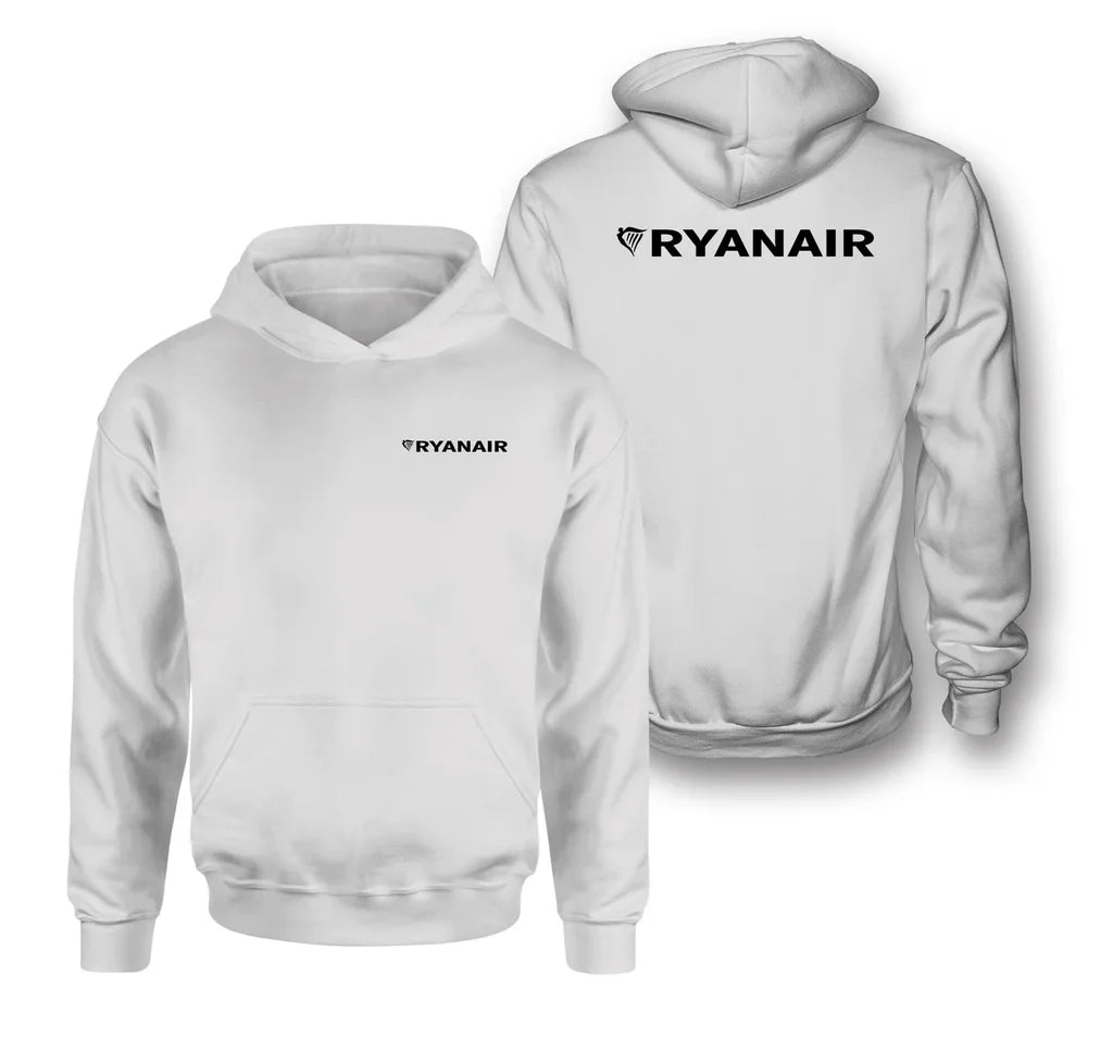 Ryanair Airlines logo on white double side hoodie