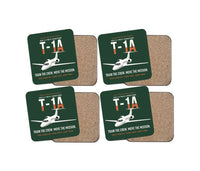Thumbnail for T-1A Jayhawk Advanced Jet Trainer design on dark green 4 pieces set coaster