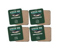 Thumbnail for Daher Kodiak 900 design on dark green 4 pieces set coaster