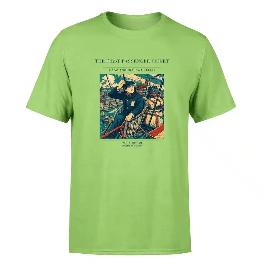 VINTAGE G4321 - The First Passenger Ticket - Premium T-Shirt design on lightgreen premium t shirt