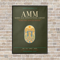 Thumbnail for Queen Alia International Airport AMM - Canvas Framed - Green Army