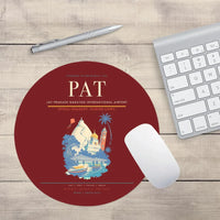 Thumbnail for Jay Prakash Narayan International Airport (PAT) design on dark red round mouse pad