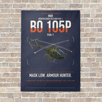 Thumbnail for MBB BO 105P PAH-1 vertical canvas print - no frame - navy blue background