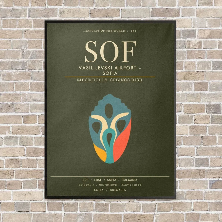 Vasil Levski Airport Sofia SOF - Canvas Framed - Green Army