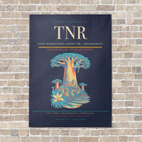 Thumbnail for Ivato International Airport TNR — Antananarivo vertical canvas print - no frame - navy blue background