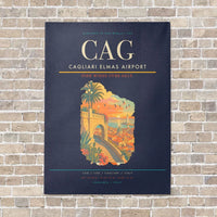 Thumbnail for Cagliari Elmas Airport CAG - Canvas No Frame - Navy Blue