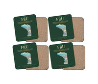 Thumbnail for Manas International Airport (FRU) design on dark green 4 pieces set coaster