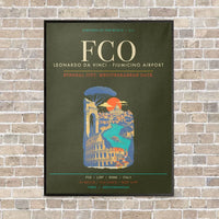 Thumbnail for Rome Leonardo da Vinci Fiumicino Airport FCO - Canvas Framed - Green Army