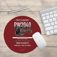Thumbnail for PW2040 design on dark red round mouse pad