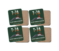 Thumbnail for T-7A Red Hawk design on dark green 4 pieces set coaster