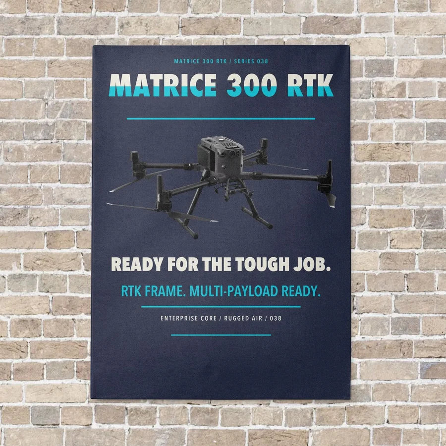 DJI Matrice 300 RTK vertical canvas print - no frame - navy blue background