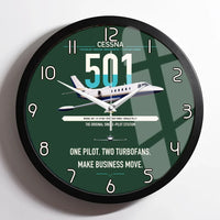 Thumbnail for Cessna 501 Citation I SP design on dark green framed wall clock