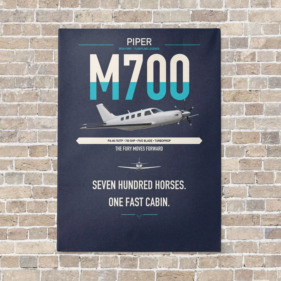 Piper M700 Fury vertical canvas print - no frame - navy blue background
