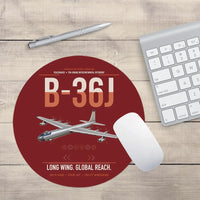 Thumbnail for B-36J Peacemaker design on dark red round mouse pad