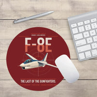 Thumbnail for F-8E Crusader design on dark red round mouse pad