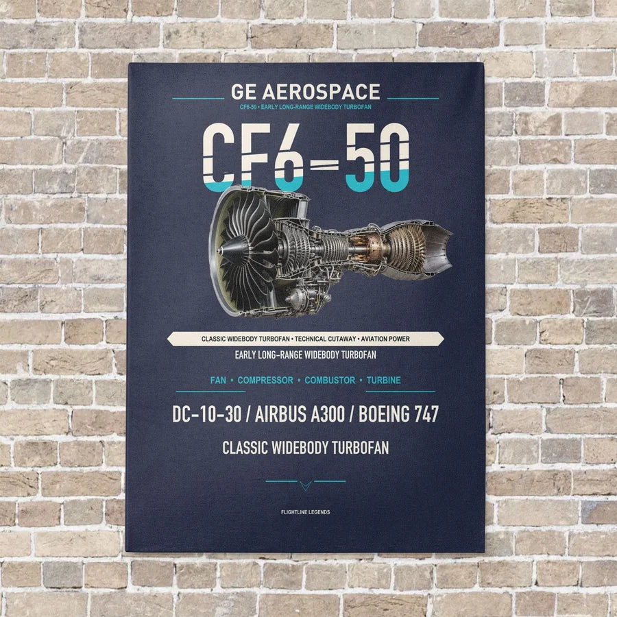 CF6-50 vertical canvas print - no frame - navy blue background