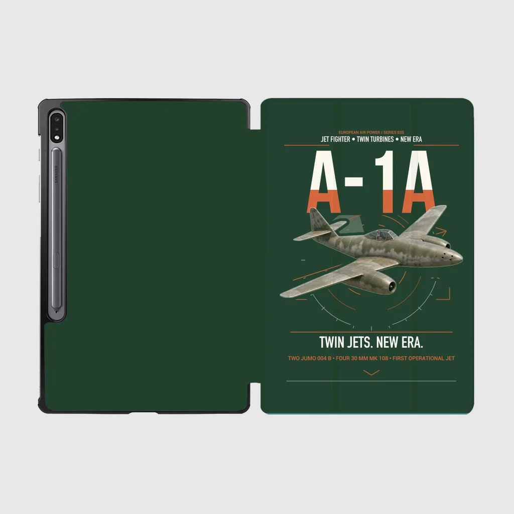 Messerschmitt Me 262A-1a design on dark green samsung tablet tablet case