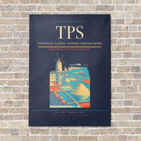 Thumbnail for Vincenzo Florio Airport Trapani-Birgi TPS vertical canvas print - no frame - navy blue background