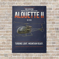 Thumbnail for Sud Aviation SE 3130 Alouette II vertical canvas print - no frame - navy blue background