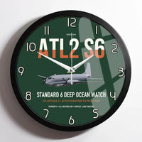 Thumbnail for Atlantique 2 Standard 6 design on dark green framed wall clock