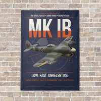 Thumbnail for Hawker Typhoon Mk IB vertical canvas print - no frame - navy blue background