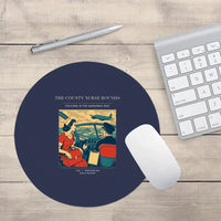 Thumbnail for VINTAGE G4481 - The County Nurse Rounds - Designed Mouse Pads design on navyblue round