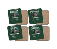 Thumbnail for PW1900G design on dark green 4 pieces set coaster