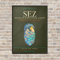 Thumbnail for Seychelles International Airport SEZ - Canvas Framed - Green Army