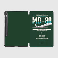 Thumbnail for McDonnell Douglas MD-80 design on dark green samsung tablet tablet case