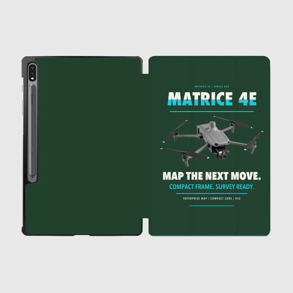 DJI Matrice 4E design on dark green samsung tablet tablet case